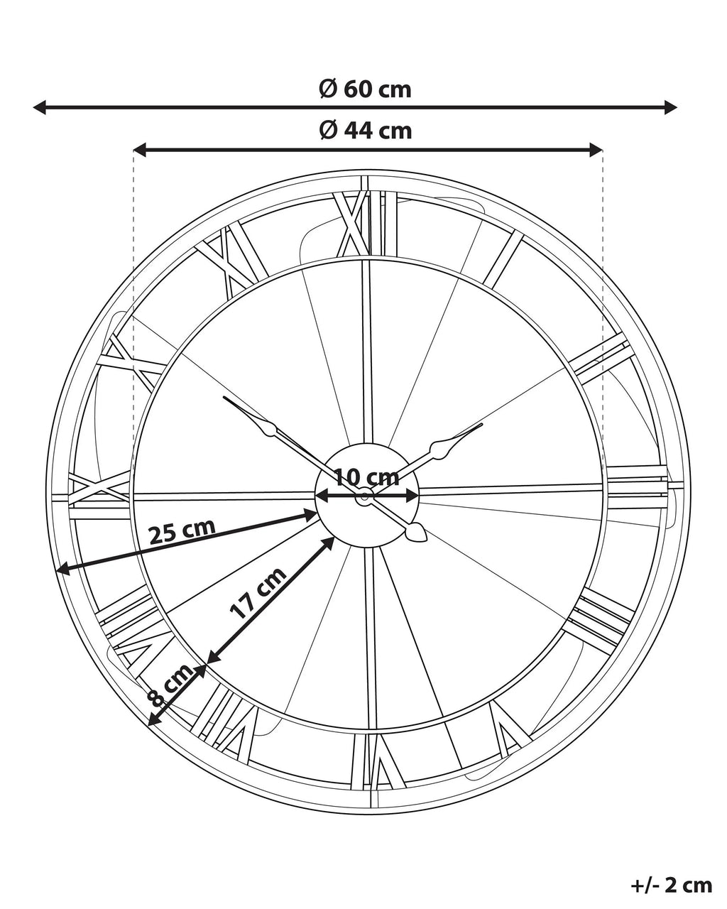 Horloge murale 60 cm Métal Multicolore
