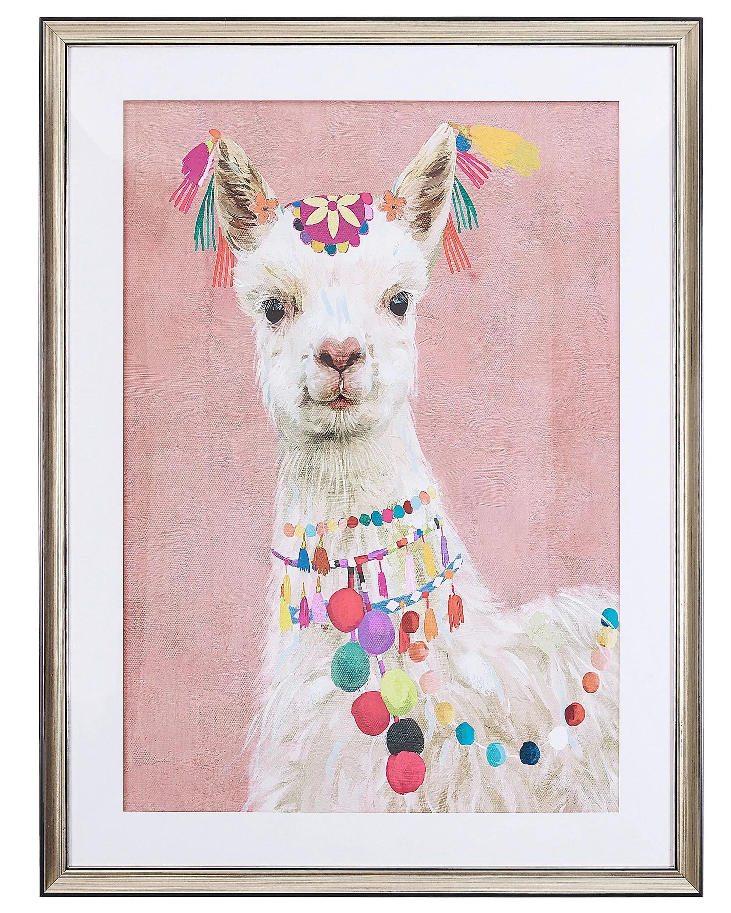 Stampa da parete Incorniciata  Motivo animale 60 x 80 cm Rosa