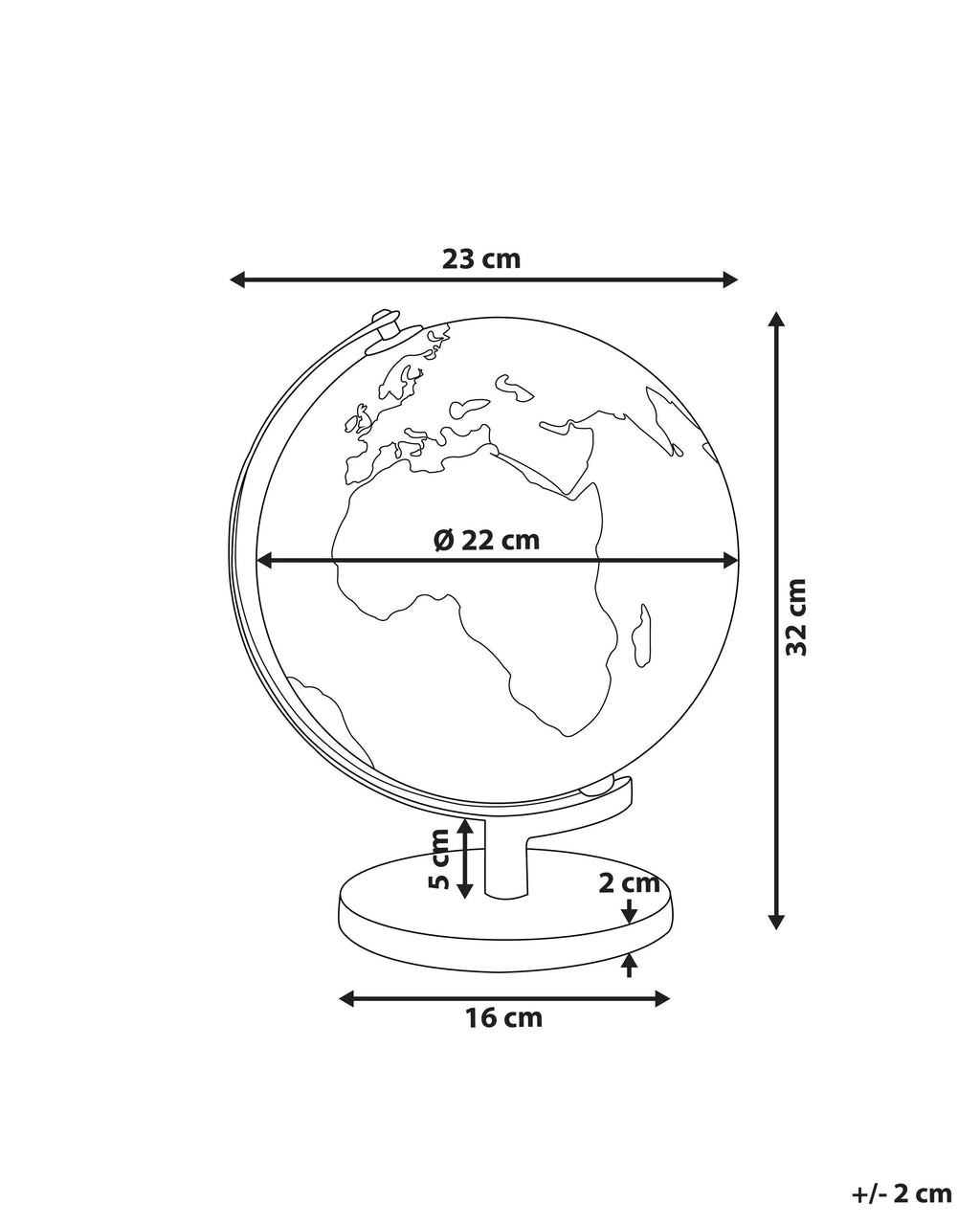 Mappemonde LED Noire 32 cm
