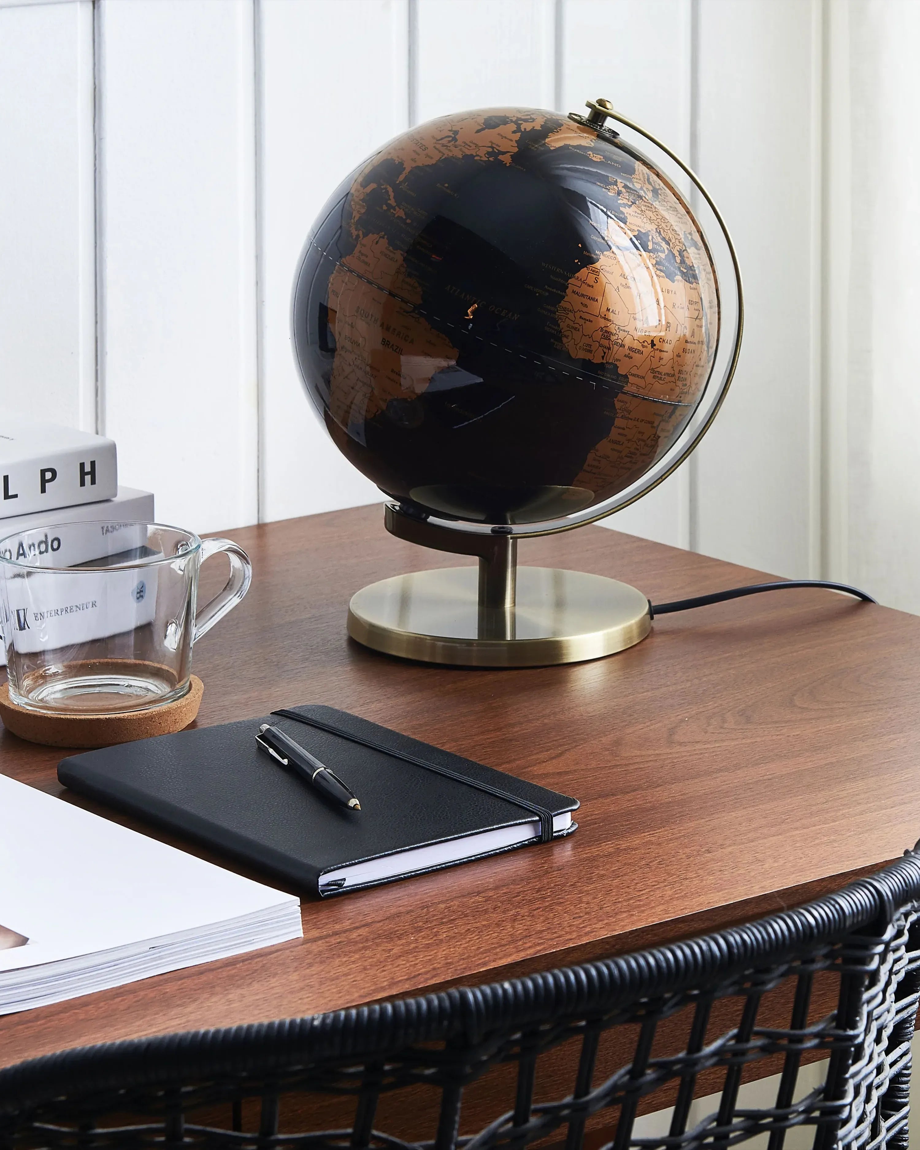 Mappemonde LED Noire 32 cm
