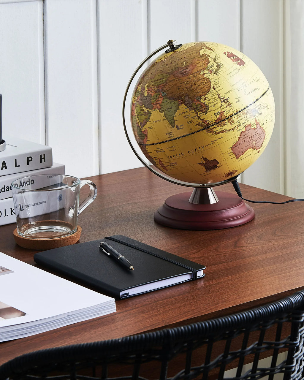 Mappemonde LED Jaune 30 cm