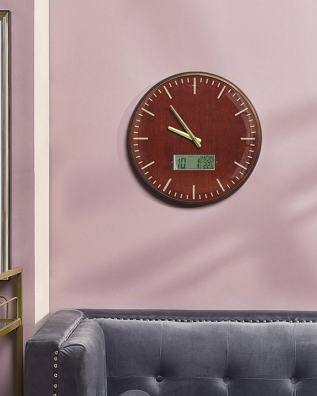 Horloge murale 43 cm Marron doré