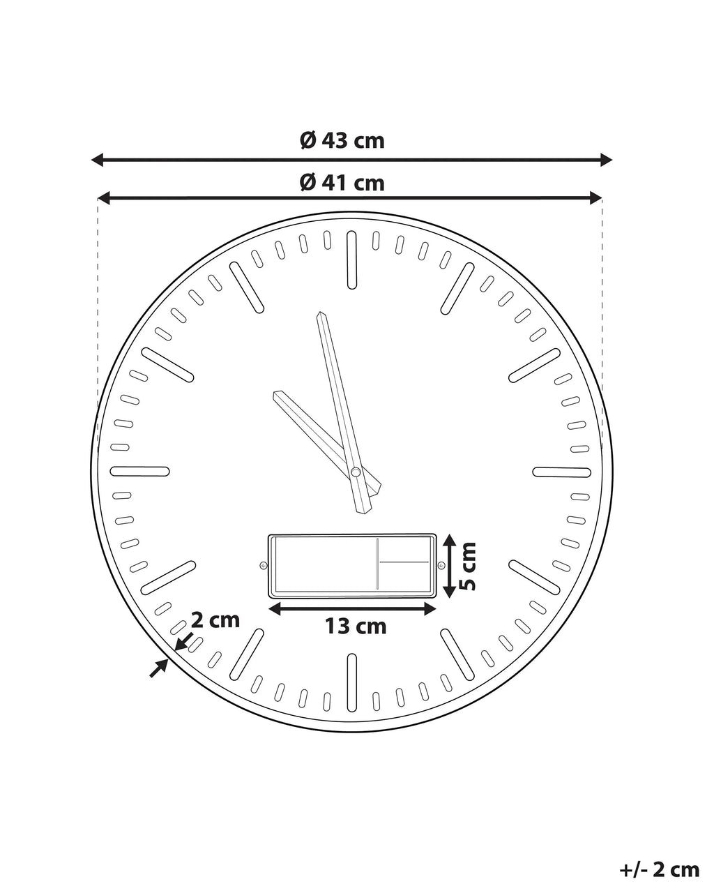 Horloge murale 43 cm Marron doré