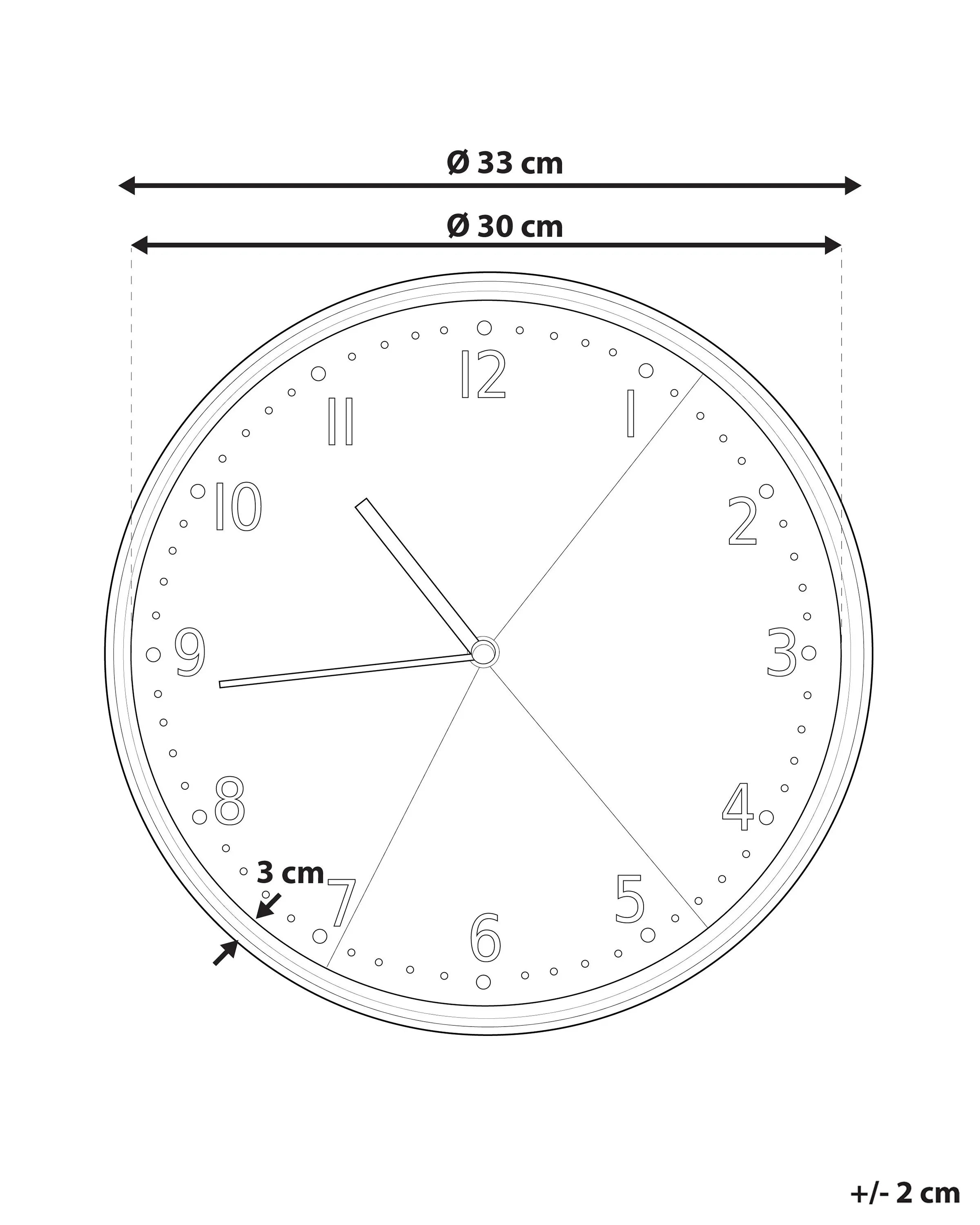 Orologio da parete  33 cm Grigio