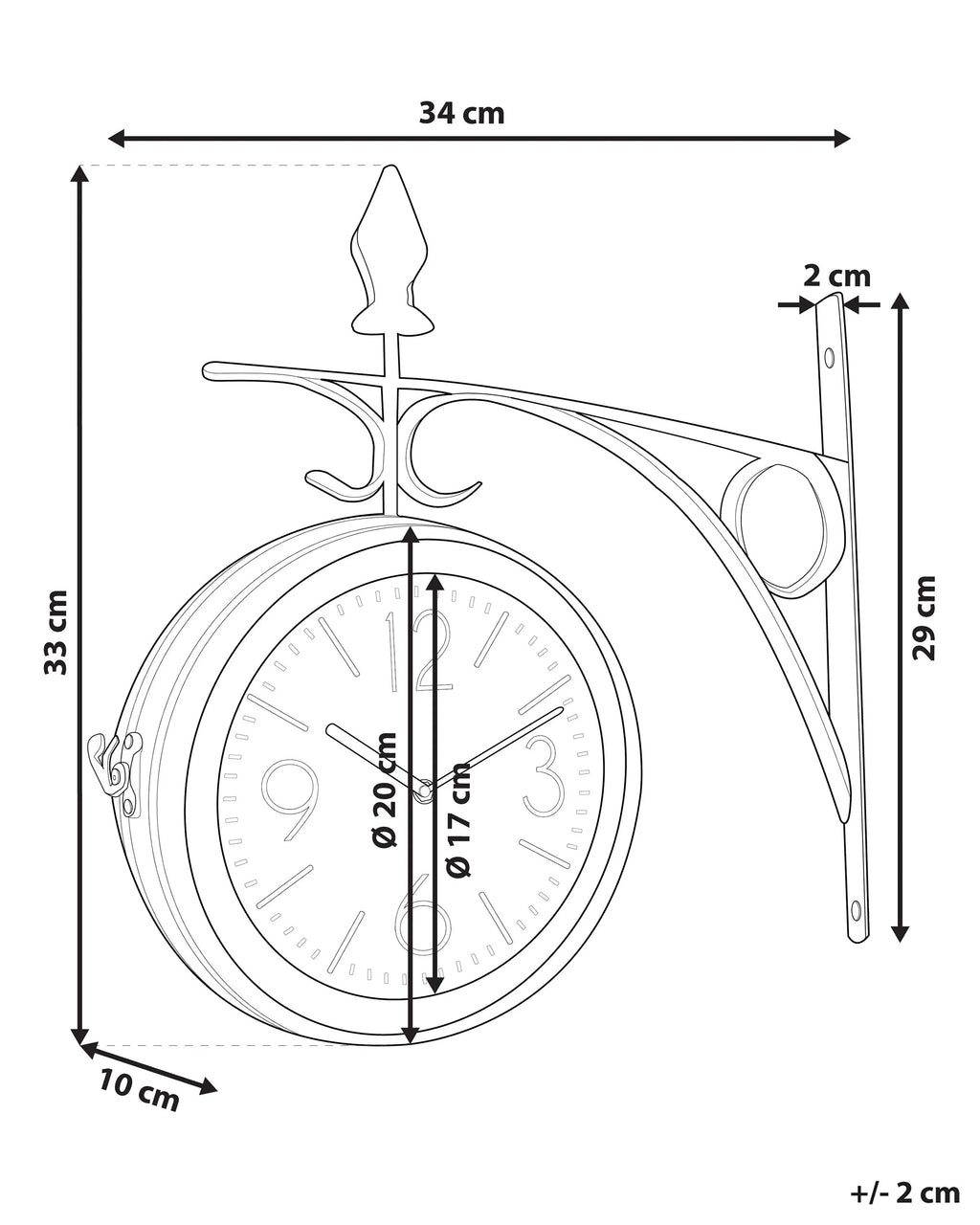 Horloge Murale 34 cm Métal Argent