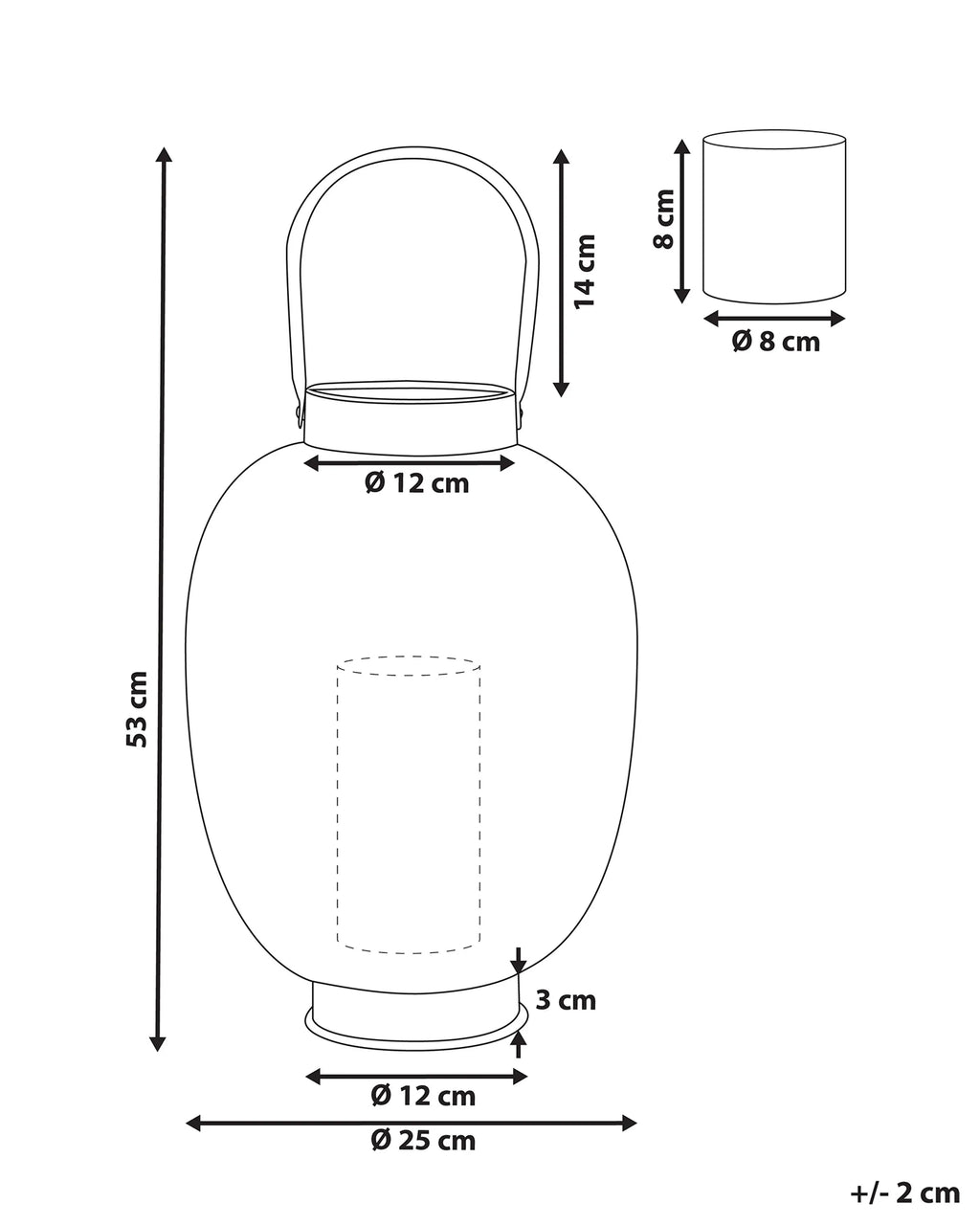 Lanterna  Metallo 40 cm Oro