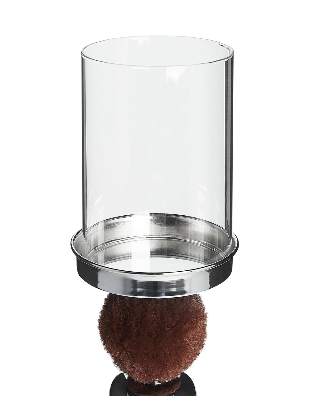 Bougeoir en verre 38 cm marron