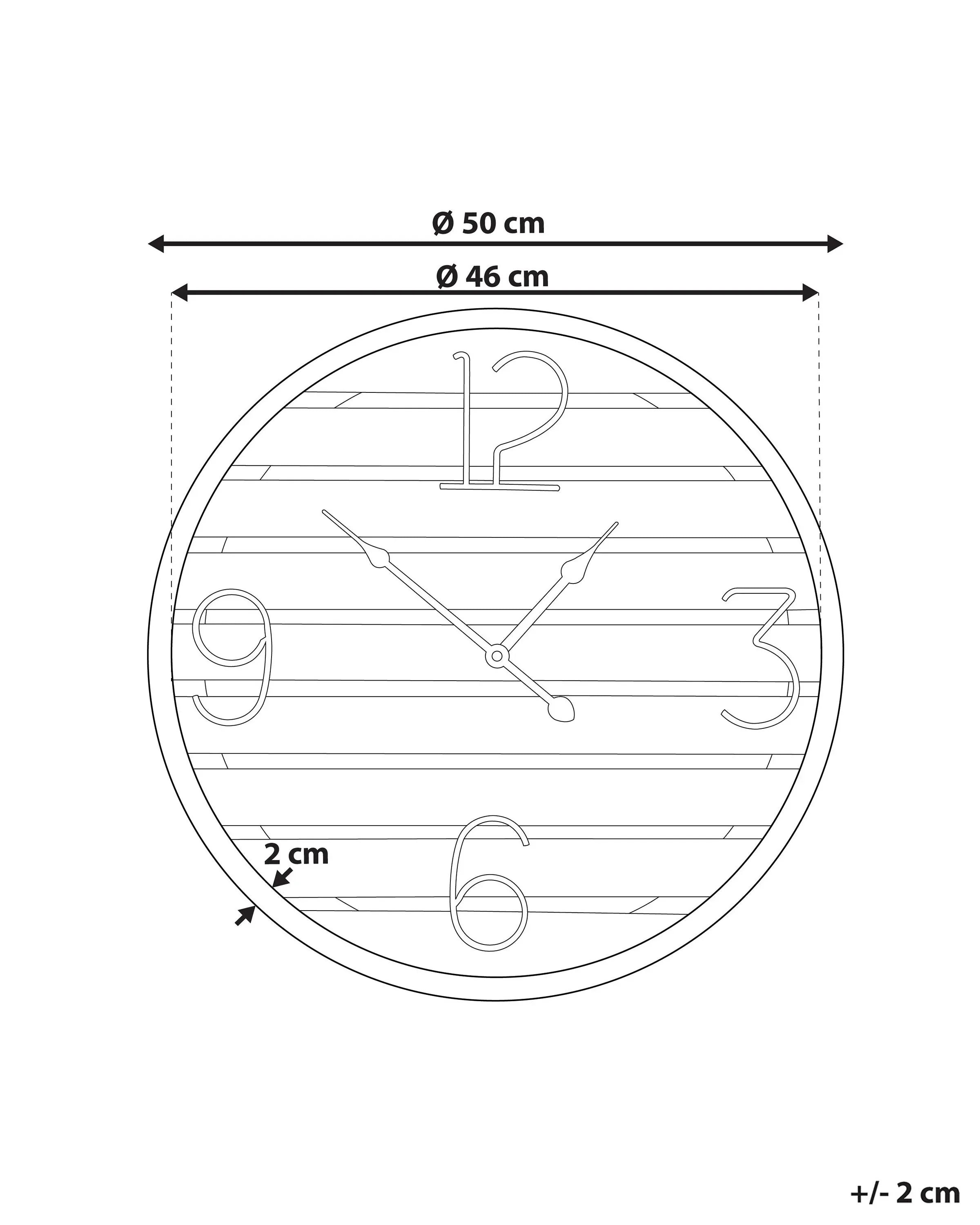 Orologio da parete  50 cm Legno di abete Marrone scuro
