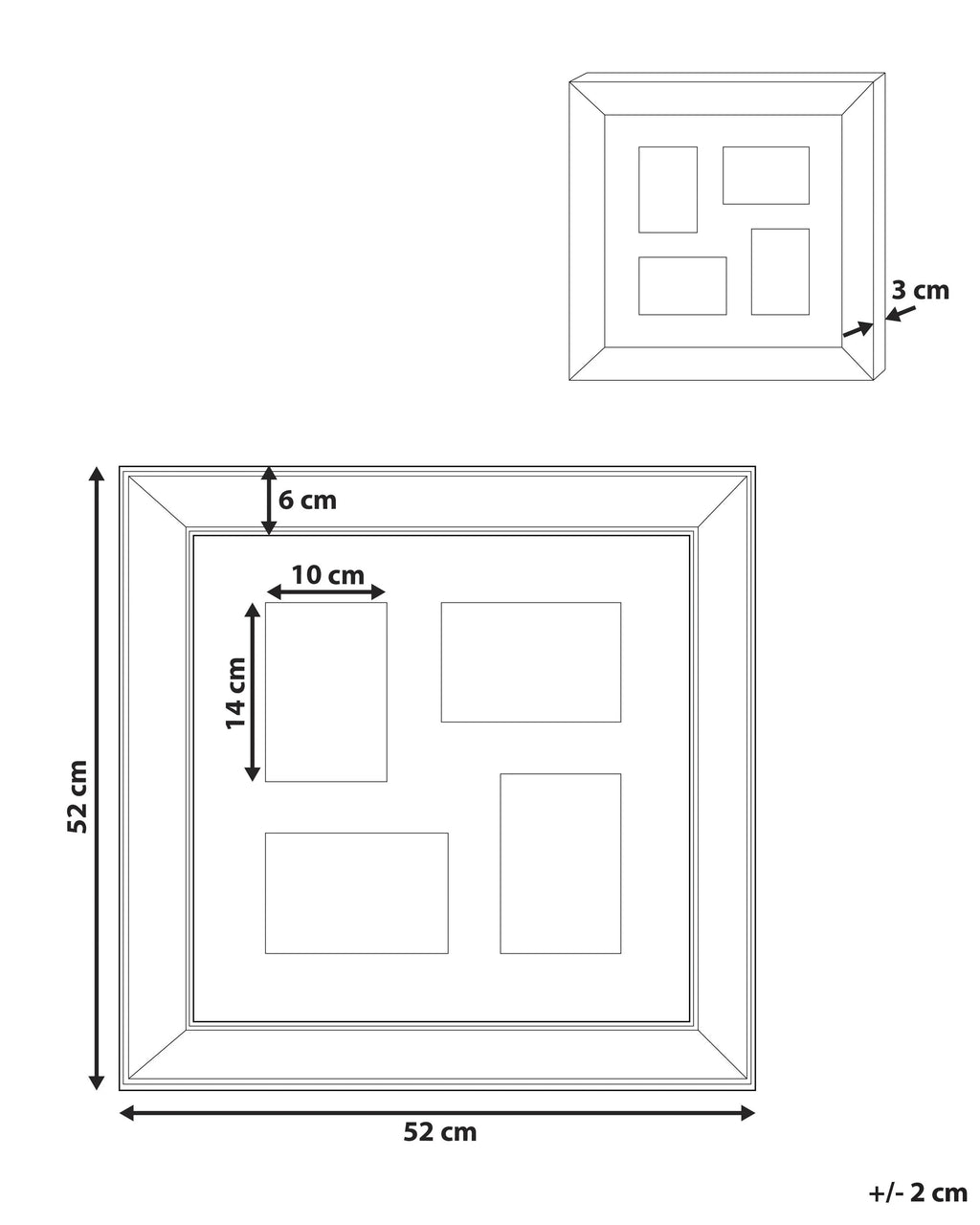 Cornice per 4 foto  Rame