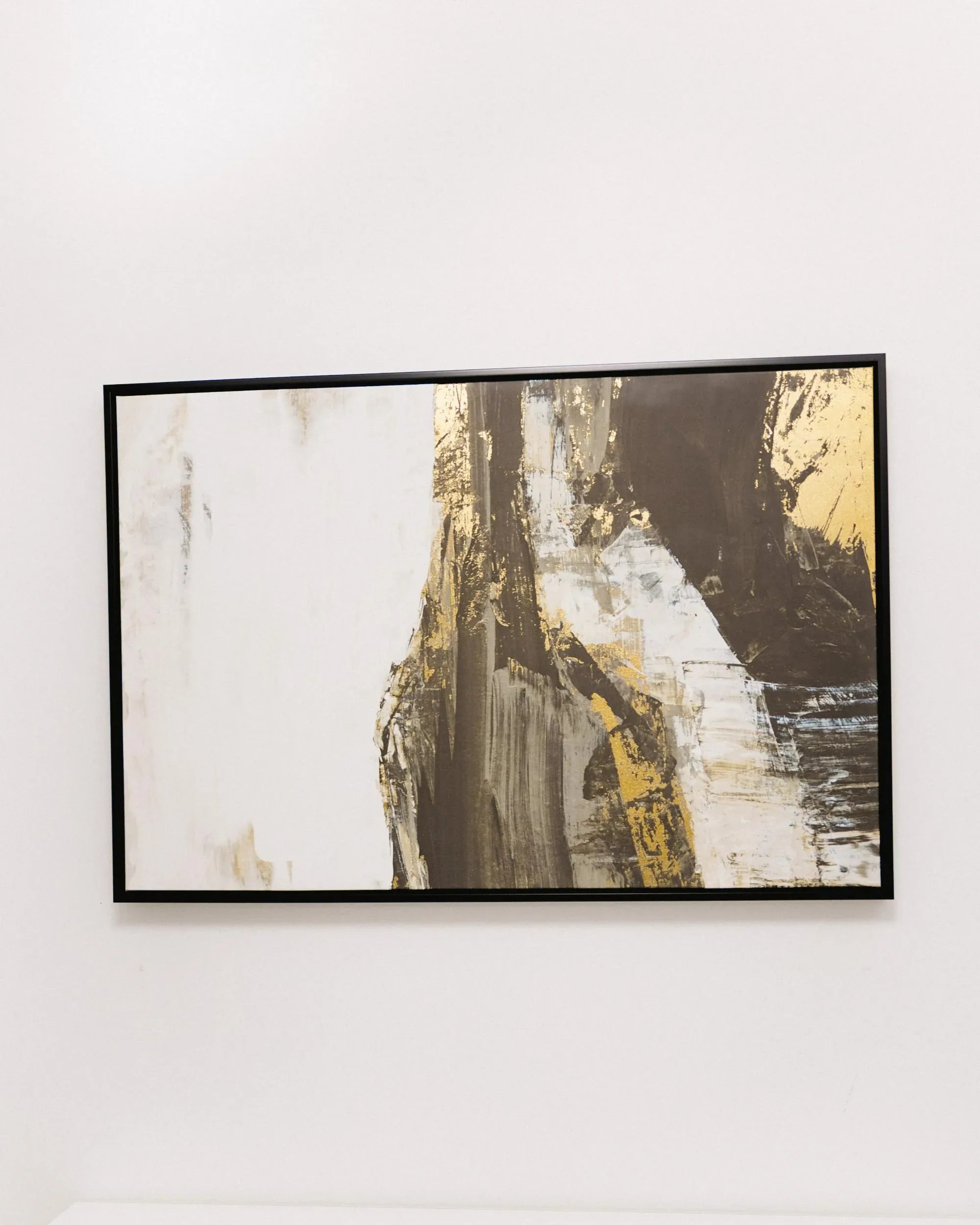 Stampa su tela Motivo astratto 63 x 93 cm Nero