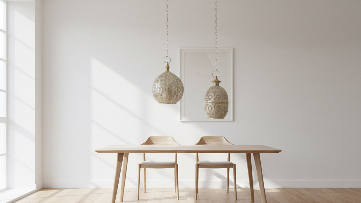 Nordic Minimalist Lantern with Realistic Floor